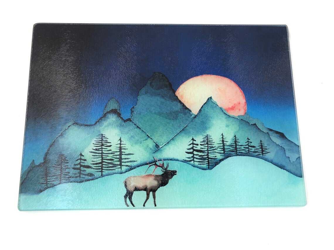 Majestic Mountain Elk cutting board