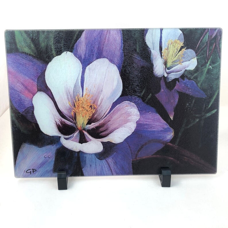 Colorado Columbine Bloom cutting board