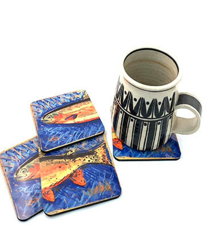 Rainbow Trout Fish coaster set of 4