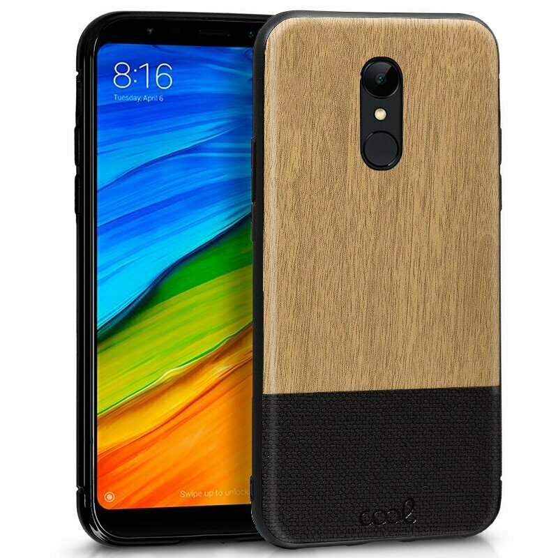 Carcasa COOL para Xiaomi Redmi 5 Dibujos Madera Beige