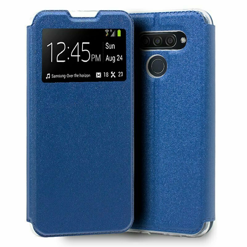 Funda COOL Flip Cover para LG Q60 / K50 Liso Azul