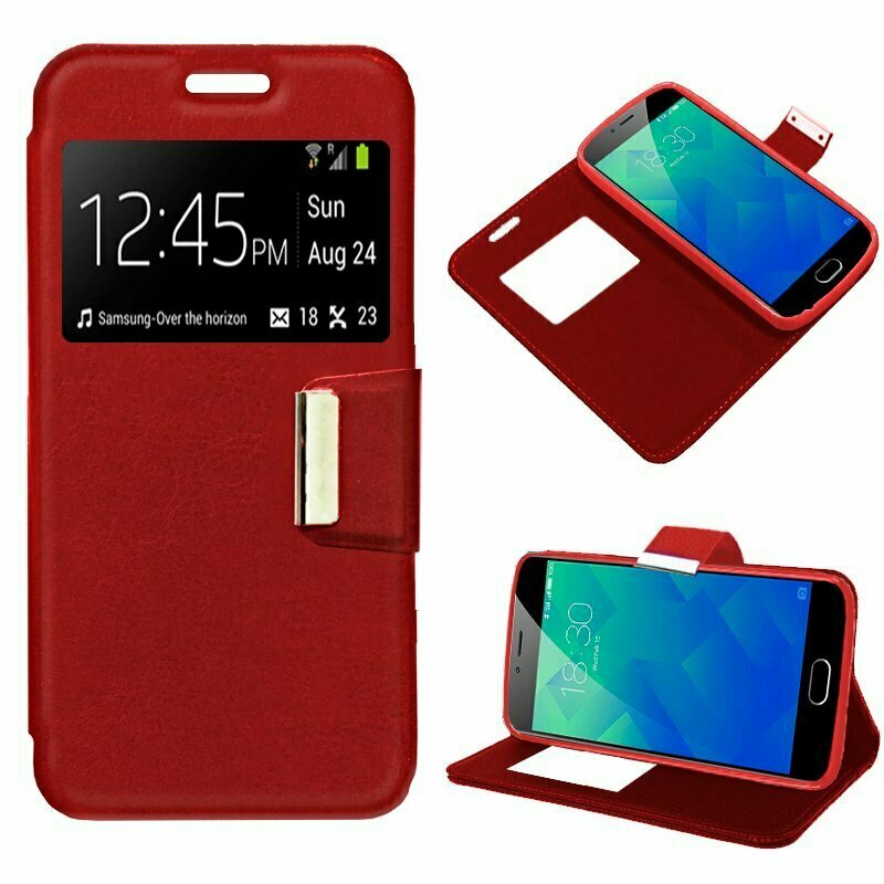 Funda COOL Flip Cover para Meizu M5s Liso Rojo