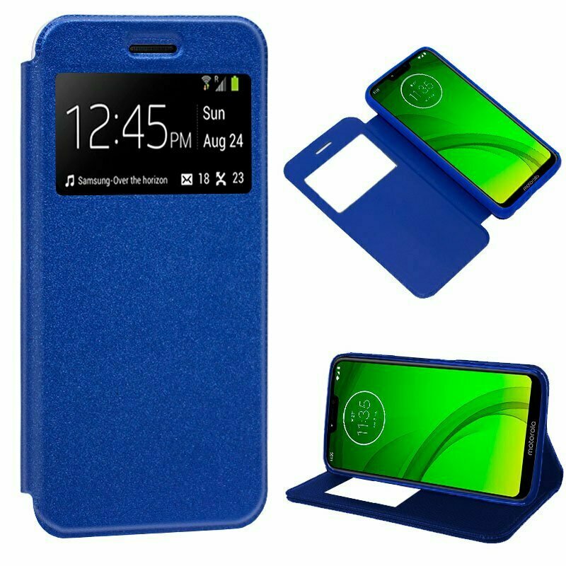 Funda COOL Flip Cover para Motorola Moto G7 / G7 Plus Liso Azul