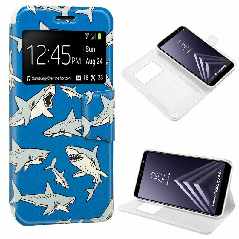 Funda COOL Flip Cover para Samsung A605 Galaxy A6 Plus Dibujos Tiburón