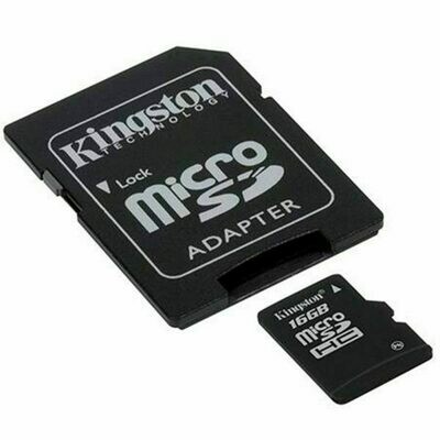 Tarjeta Memoria Micro SD con Adapt. x16 GB Kingston (Clase 10)