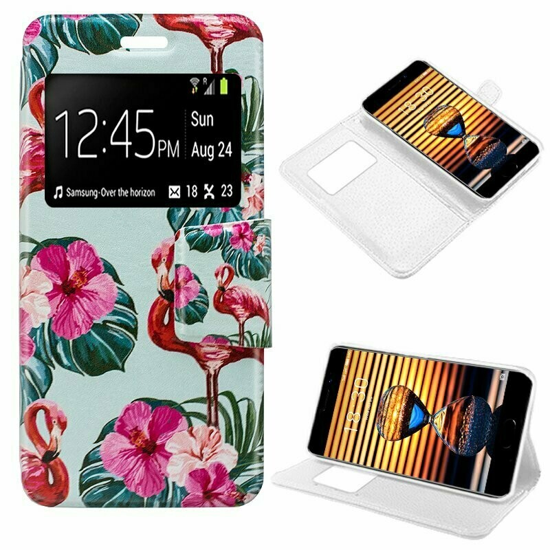 Funda COOL Flip Cover para Meizu Pro 7 Dibujos Flamenco