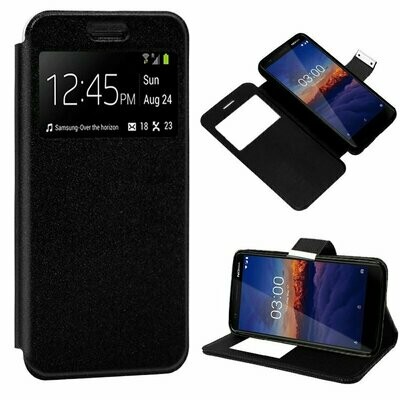 Funda COOL Flip Cover para Nokia 3.1 Liso Negro