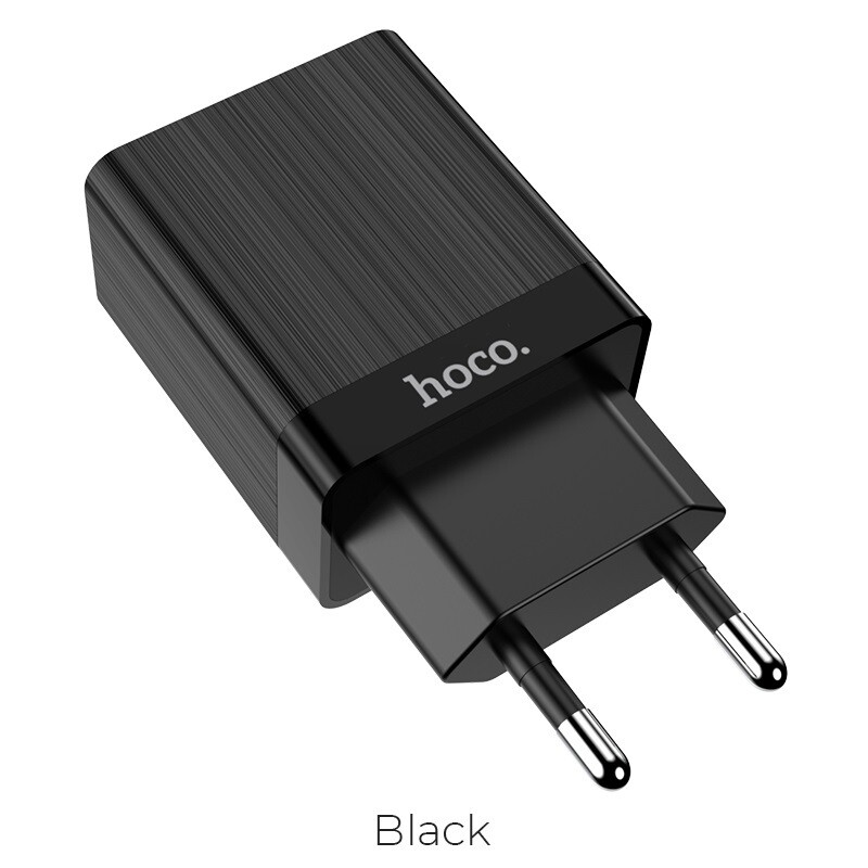 Cargador HOCO de viaje 12W (2.4A) 2x USB plug + cable iPhone lightning - Blanco