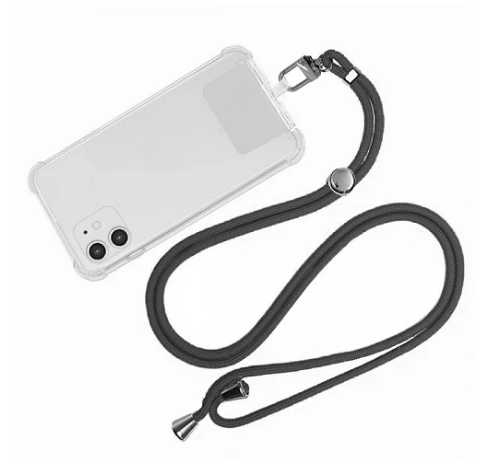 Adaptador Universal con Cordón para Funda de Móvil Colgante Negro