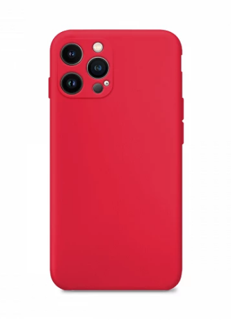 Funda Silicona Suave IPhone 13 Pro Max con Protector Camara 3D - Rojo