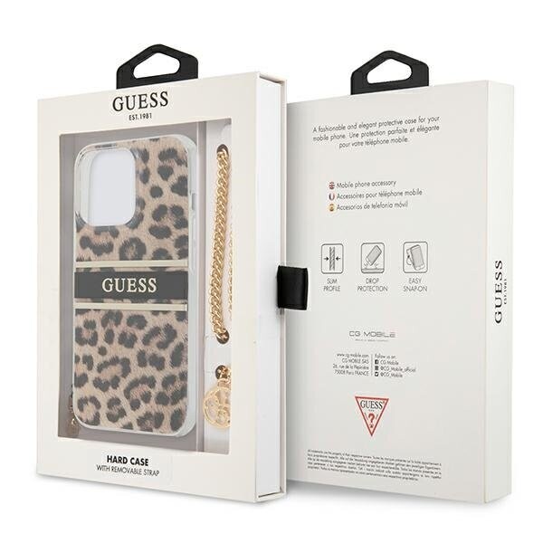 GUESS HARDCASE GUHCP13XKBSLEO IPHONE 13 PRO MAX LEOPARD GOLD CHAIN
