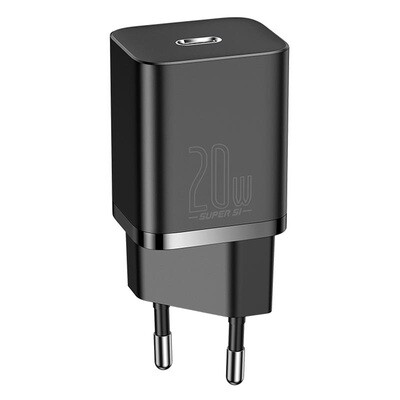 Cargador de viaje BASEUS - 20W PD USB-C plug Super Si CCSUP-B01 negro