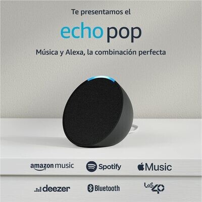 Echo Pop | Altavoz inteligente wifi y Bluetooth con Alexa, de sonido potente y compacto | Antracita