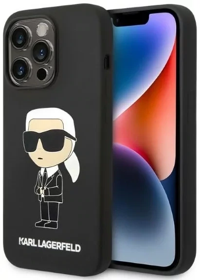 Carcasa rígida Karl Lagerfeld para iPhone 14 Pro de 6,1", Color Negro - KLHCP14LSNIKBCK
