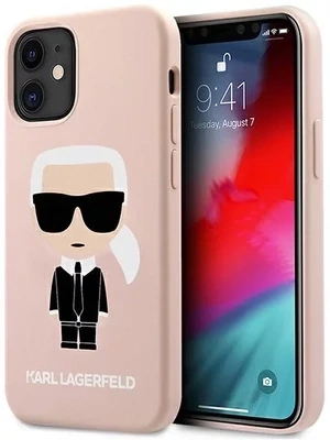 Funda de Silicona Karl Lagerfeld para iPhone 12 Mini color Rosa claro