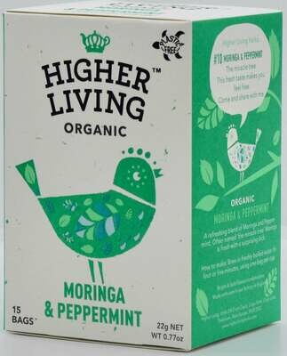 Moringa & Peppermint Tea المورينجا وشاي النعناع (Box) - Higher Living Organic