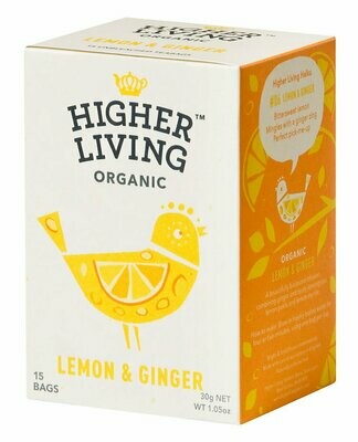 Lemon & Ginger Tea شاي بالليمون والزنجبيل (Box) - Higher Living Organic