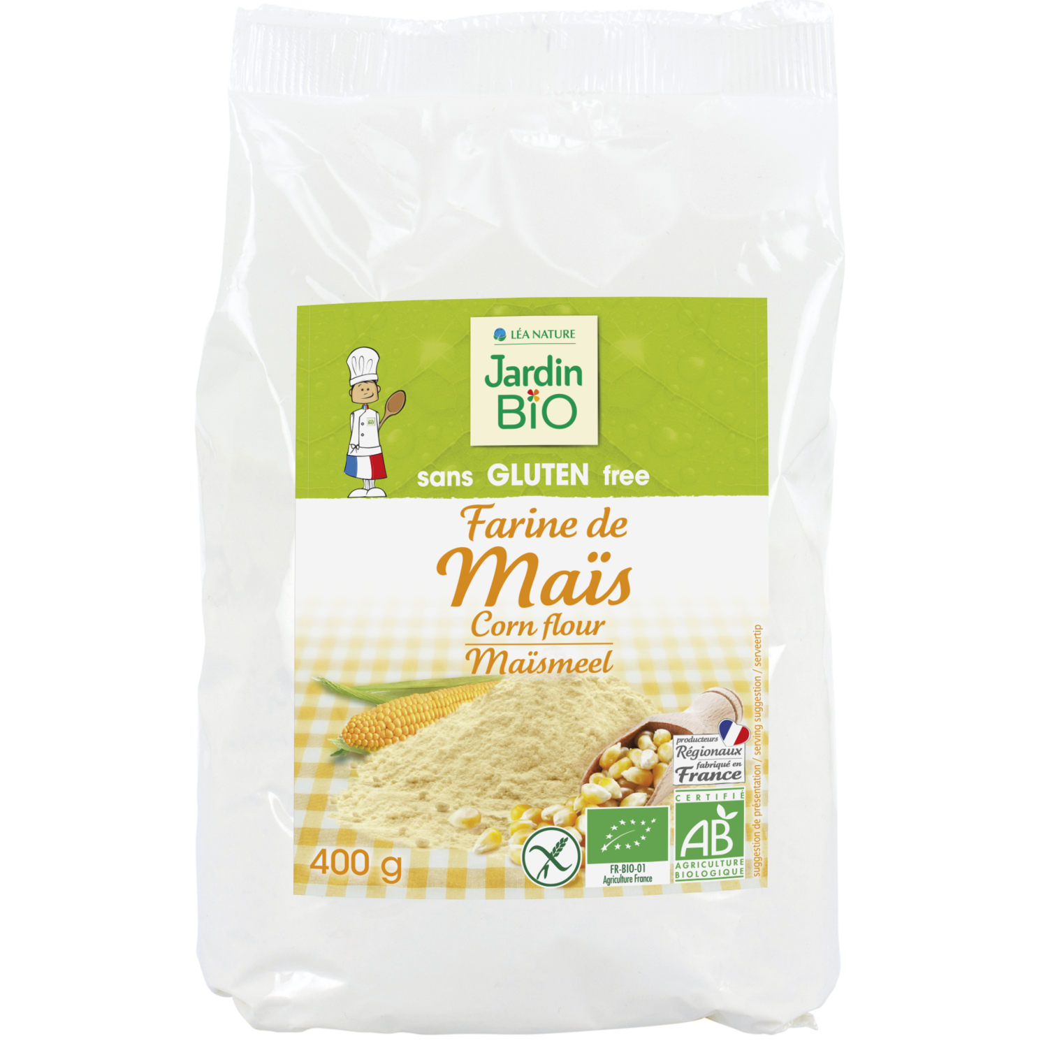 Farine De Mais Sans Gluten Bio دقيق الذرة العضوي الخالي من الجلوتين (Bag) - Jardin Bio
