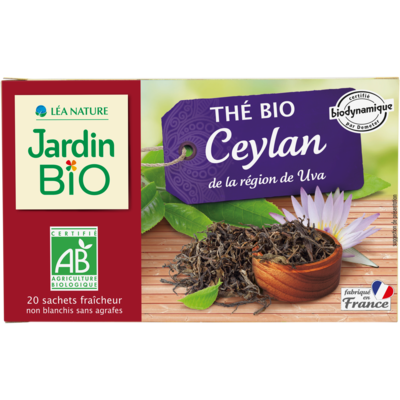 Thé Noir Ceylan Biodynamie Bio شاي أسود سيلاني عضوي حيوي (Box) - Jardin Bio