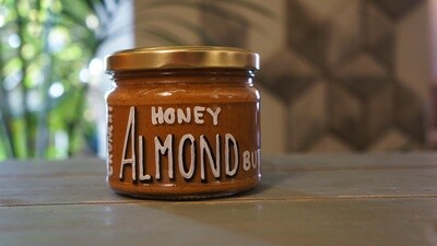 Almond Butter Honey Crunchy زبدة اللوز بالعسل كرانشي (Jar) - Celine Home Made Delights