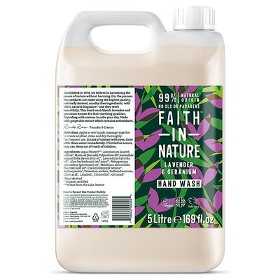 Hand Wash Lavender and Geranium (Bottle) - Faith in Nature