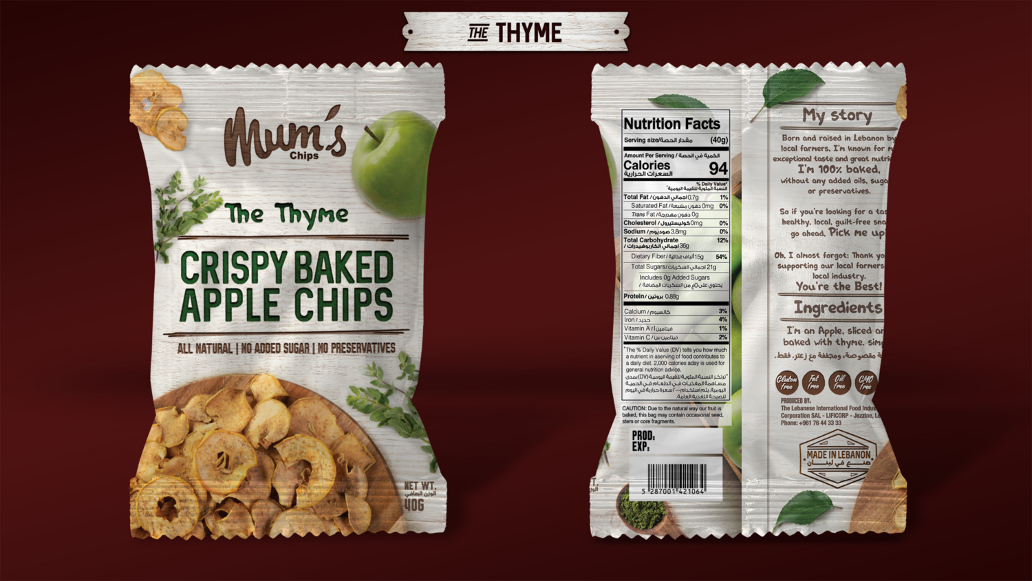 Apple Chips Thyme (Bag) - Mum's Chips