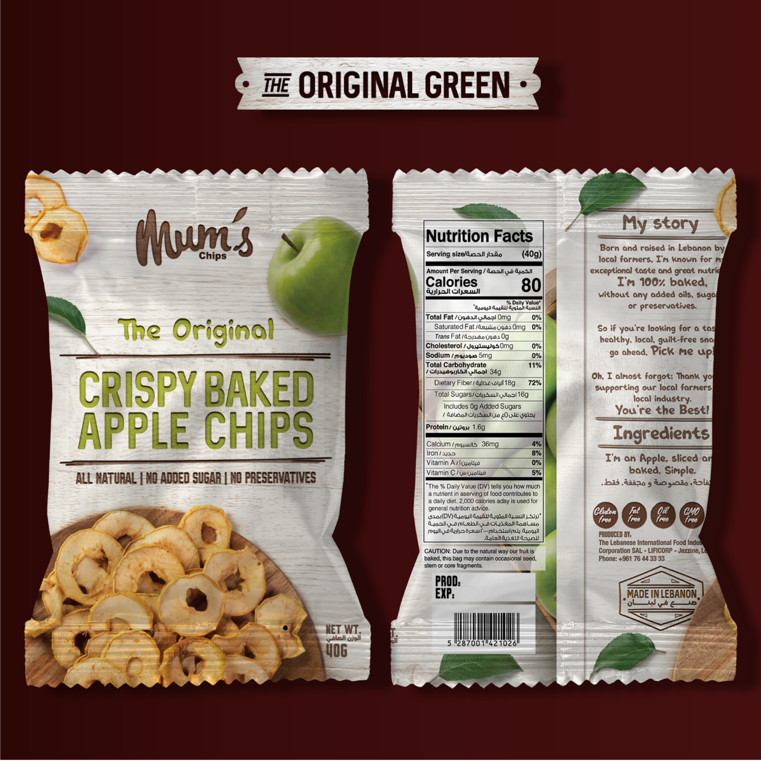 Apple Chips Original Green (Bag) - Mum's Chips