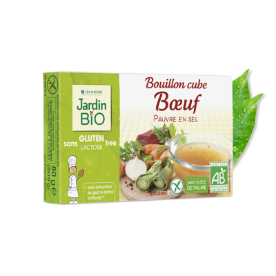 Bouillon Cube Bœuf Pauvre En Sel (Box) - Jardin Bio