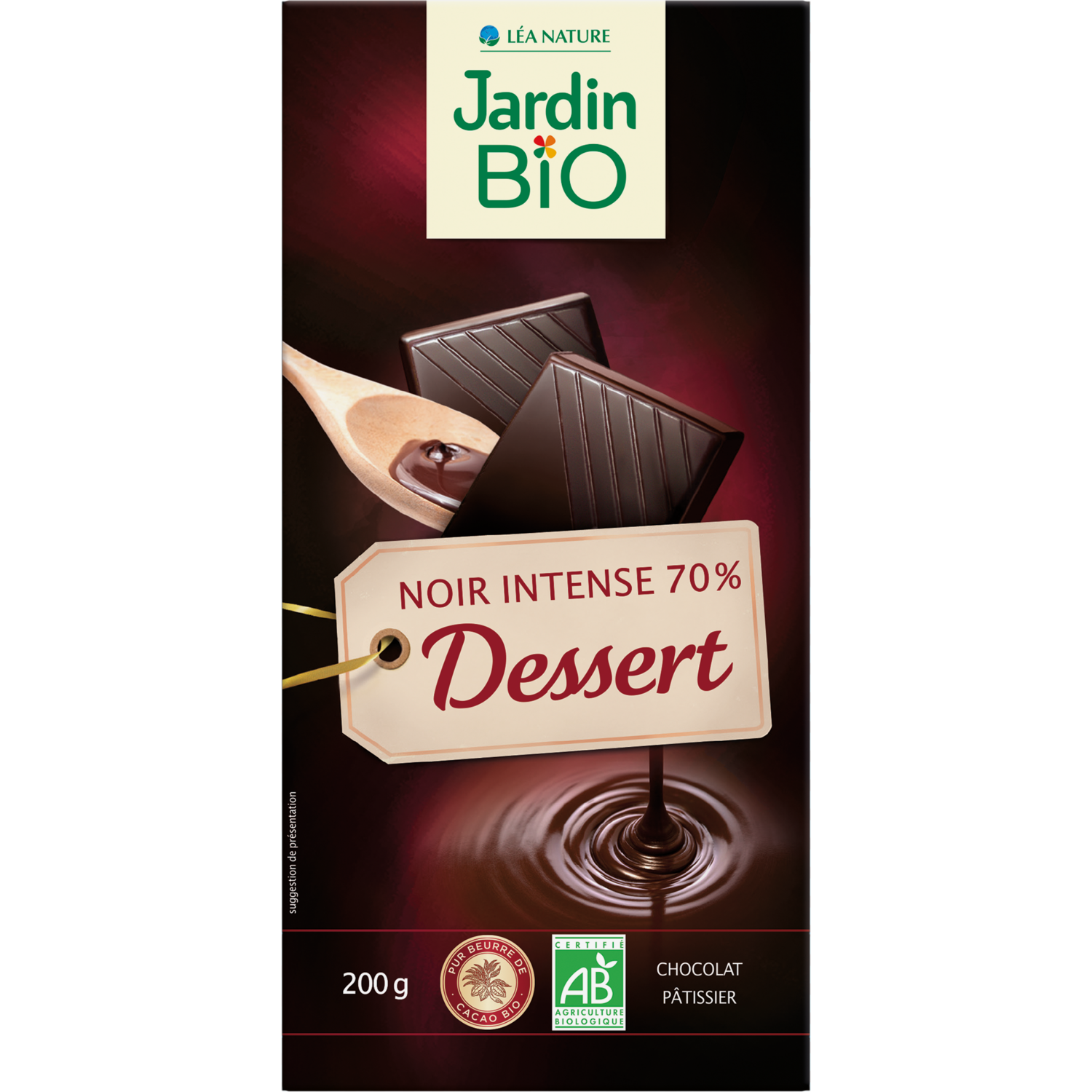 Chocolat Noir Dessert 70% (Bar) - Jardin Bio