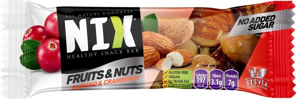 Fruits & Nuts Almond Cranberries Stevia (Bar) - NIX