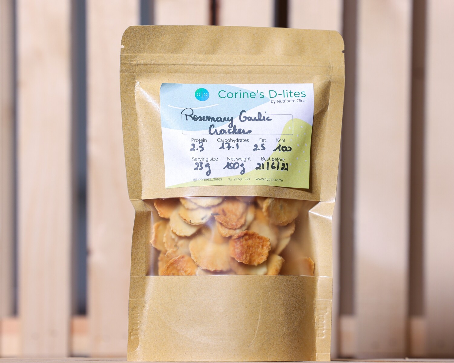 Crackers Rosemary Garlic (Bag) - Corine's D-Lites