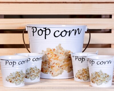Bucket Pop Corn and 4 Small (Pcs) - Café Olé Bucket Pop Corn and 4 Small (Pcs) - Café Olé