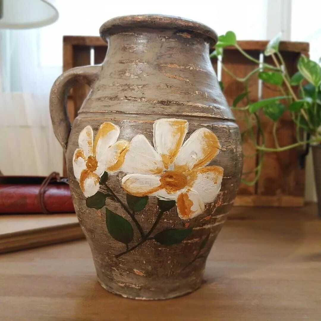 Vase Rustic Gold Flower (Pcs) - Lucy Shop