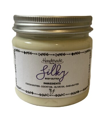 Body Butter Silky Vanilla (Bottle) - Handmade by Em