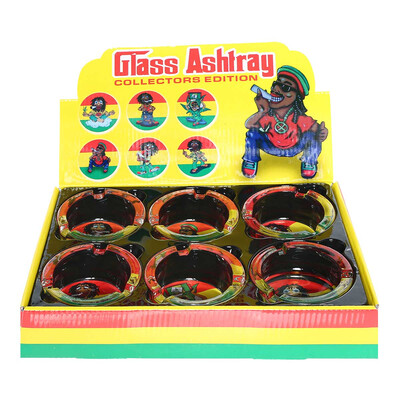 Glass Ashtray - Rasta Man Small