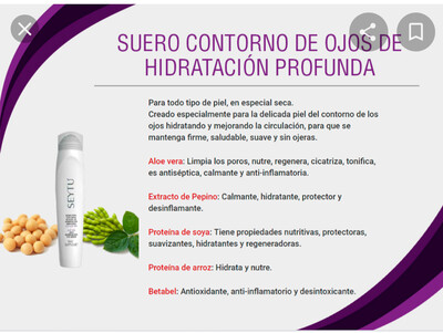 Suero para contorno de ojos de hidratacion profunda con Aloe Vera