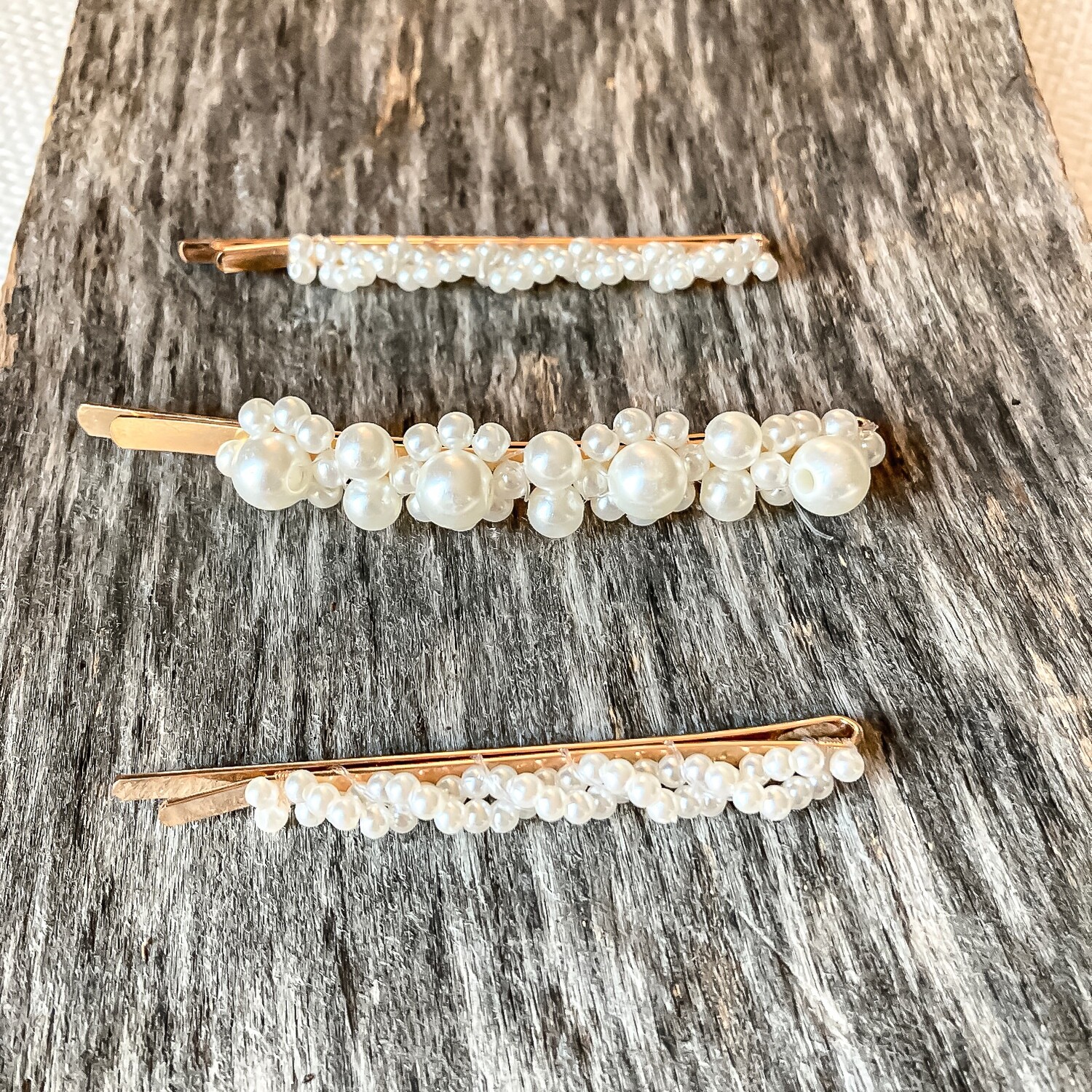 Pearl + Gold Set of 3 Hair Pins