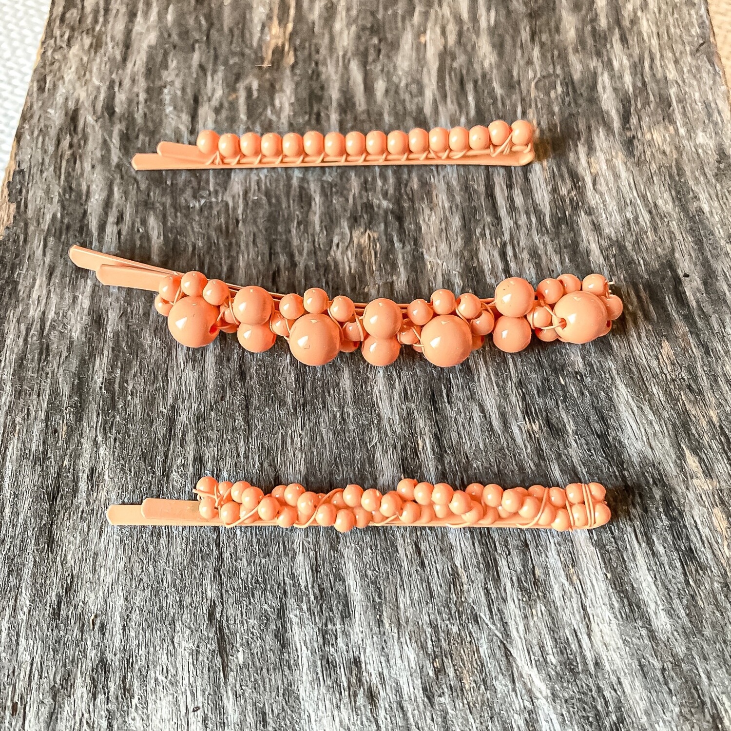 Peach Set of 3 Hair Pins