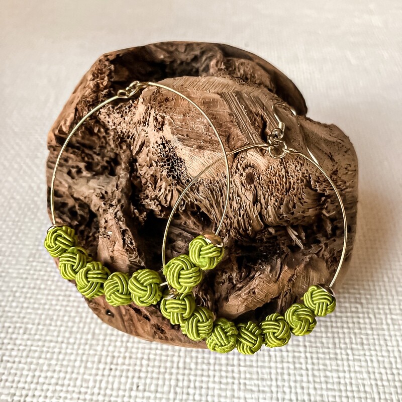 Chartreuse Knot Earring