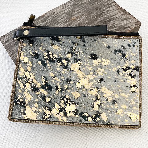 Leather Printed Wristlet