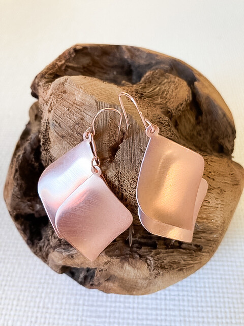 Rose gold Weathered Petal Earring