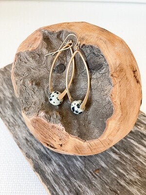 Dalmatian Natural Stone Gold Earring