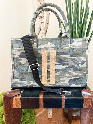 Quilted Koala Green Camo Box Tote