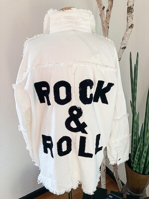 Elan Distressed Rock and Roll Shirt Jacket