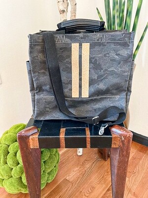 Quilted Koala Large Box Charcoal Camo Tote