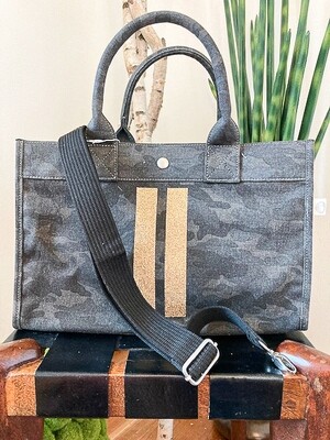 Quilted Koala Grey Camo Box Tote