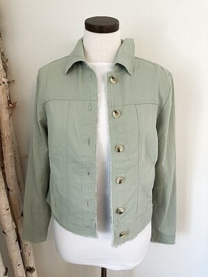 CHARLIE B Linen Jacket Celadon Green