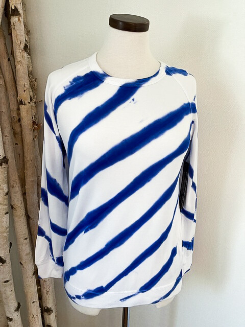 TRIBAL Diagonal Stripe Long Sleeve Sweatshirt