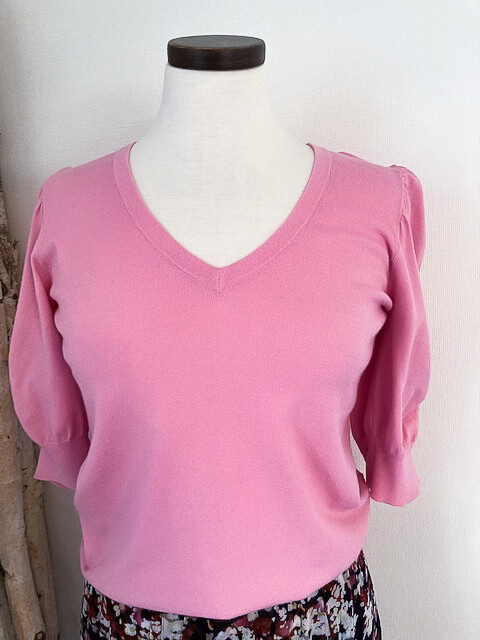 ESQUALO Pink Short Sleeve Sweater