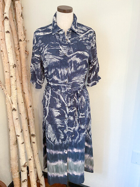 YEST Dark Indigo Multi Print Dress